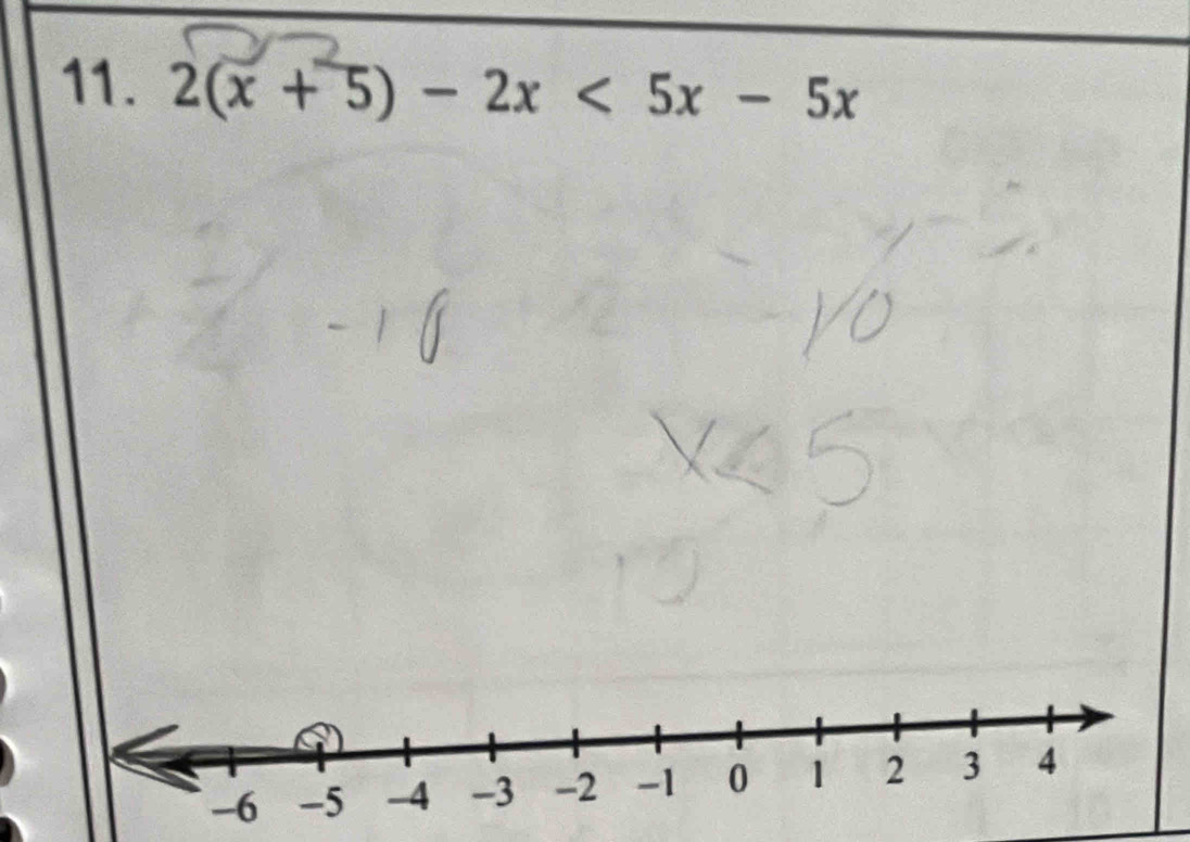 2(x+5)-2x<5x-5x</tex>