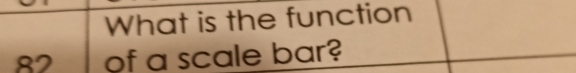 What is the function
82 of a scale bar?