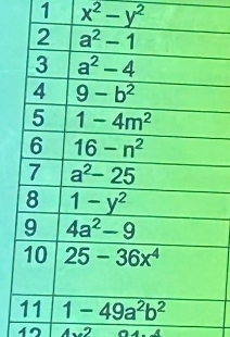 1 x^2-y^2
12 I