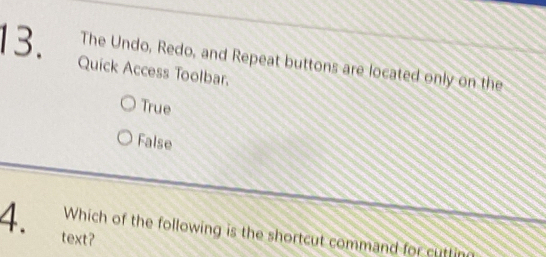 Solved: Quick Access Toolbar. The Undo, Redo, and Repeat buttons are ...
