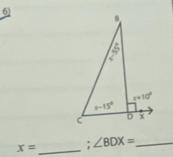 x= _
∠ BDX= _.