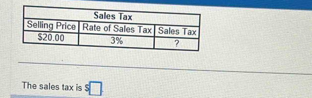 The sales tax is $