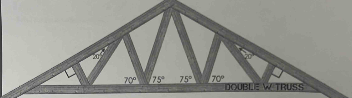 20°
20°
70° 75° 75° 70°
DOUBLE W TRUSS