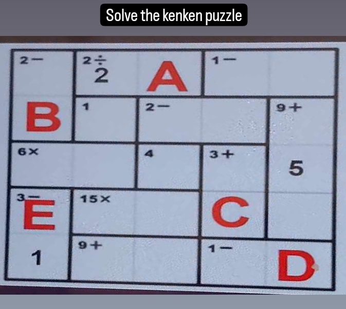 Solve the kenken puzzle