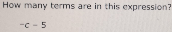 How many terms are in this expression?
-c-5