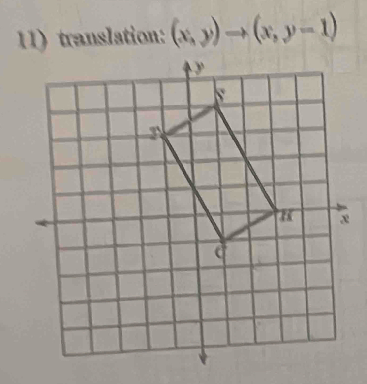 translation: (x,y)to (x,y-1)