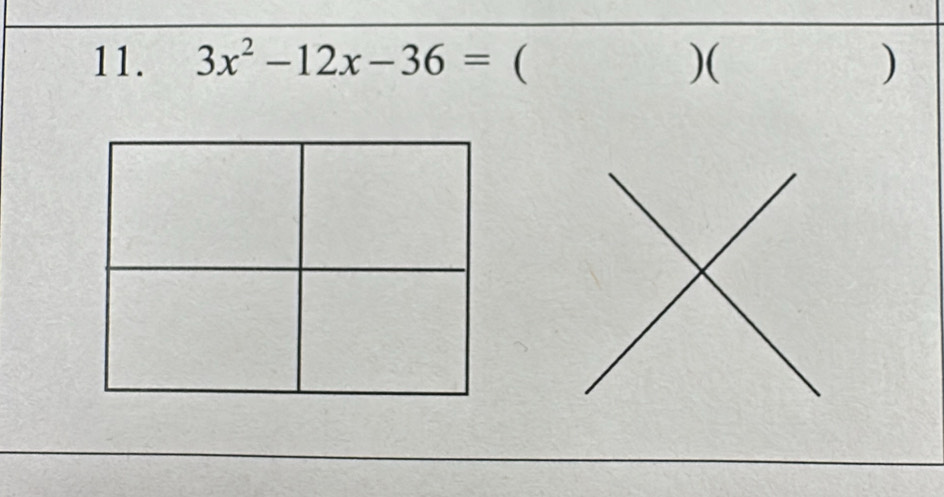 3x^2-12x-36= ( )( )