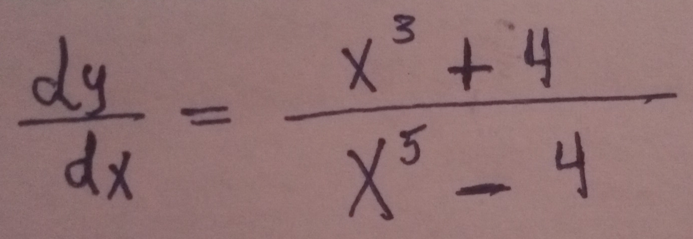  dy/dx = (x^3+4)/x^5-4 