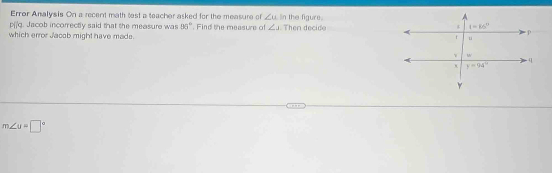 Solved: Error Analysis On a recent math test a teacher asked for the ...