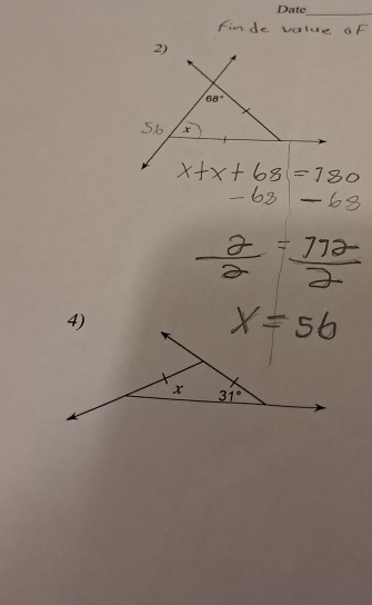 Date
_
2)
68°
x
4)