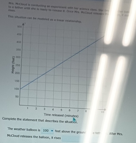 Mrs. McCloud is conducting an experiment with her science class. She to ...