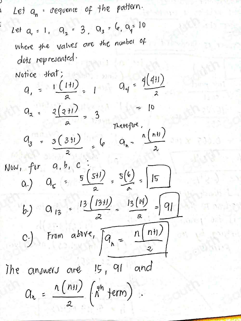 Solved: The triangular numbers are 1, 3, 6, 10, .... They are called ...