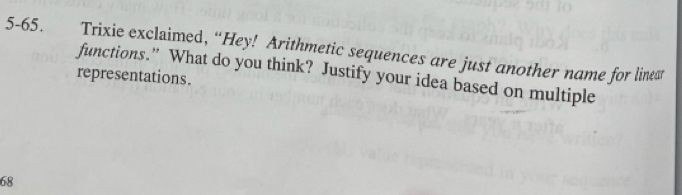 Solved: 5-65. Trixie exclaimed, “Hey! Arithmetic sequences are just ...