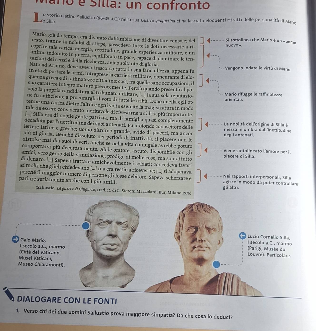 Risolto:Mano é Silla: un confronto o storico latino Sallustio (86-35 a ...