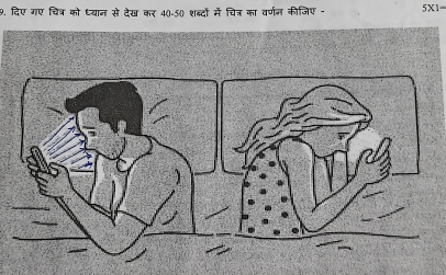 दिए गए चित्र को ध्यान से देख कर 40- 50 शब्दो में चित्र का वर्णन कीजिए - 5* 1=