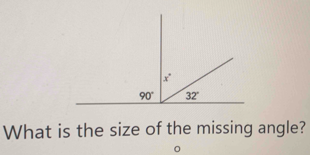 What is the size of the missing angle?