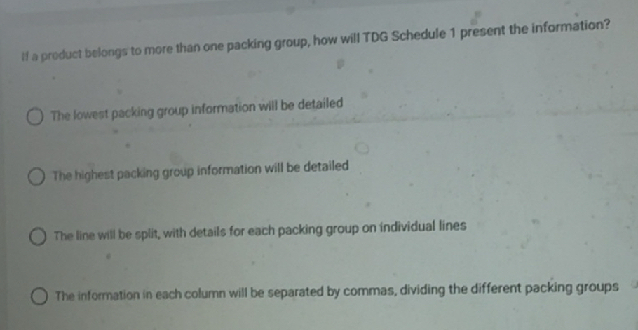 Solved: if a product belongs to more than one packing group, how will ...