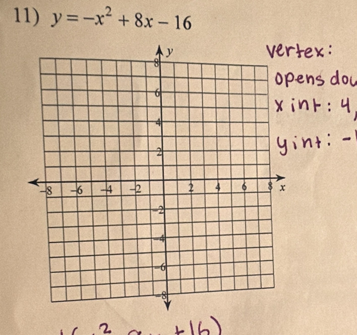 y=-x^2+8x-16