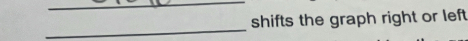 shifts the graph right or left 
_