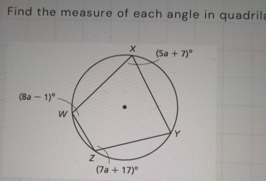 Find the measure of each angle in quadril