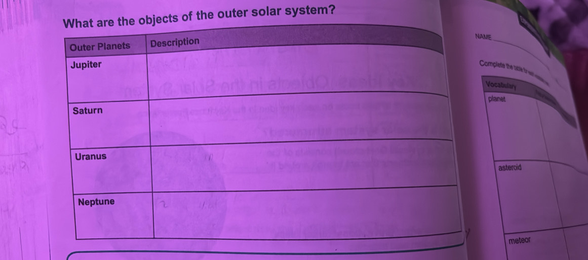 outer solar system? 
_