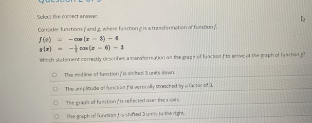 Solved: Select the correct answer. Consider functions f and g, where ...
