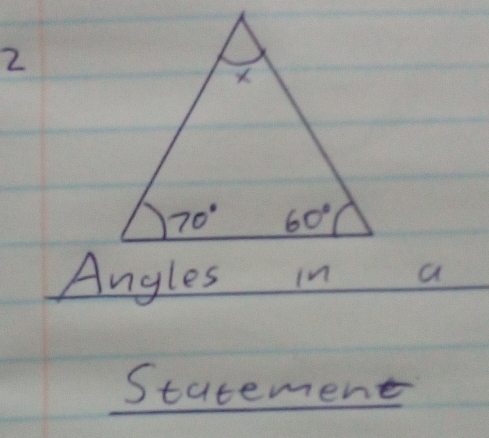 Angles In a
Statement