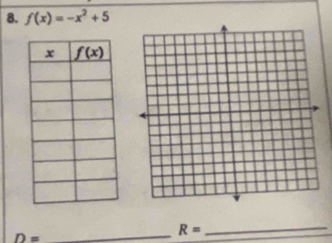 f(x)=-x^2+5
D=
_ R=
_