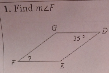 Find m∠ F