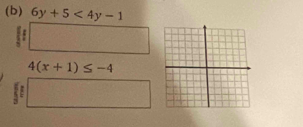 6y+5<4y-1</tex>
x=□°
4(x+1)≤ -4