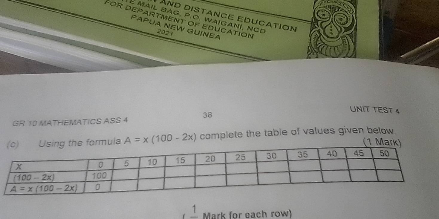 Solved: AND DISTANCE EDUCATION É MAIL BAG, P.O. WAIGANI, NCD FOR ...