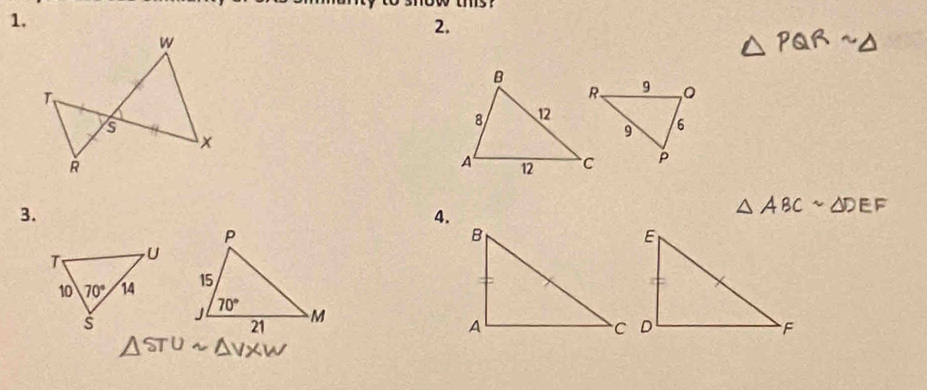 5
2.
3.
4.
△ ABCsim △ DEF