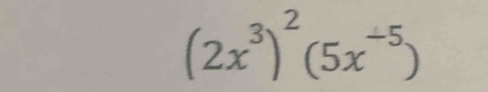 (2x^3)^2(5x^(-5))