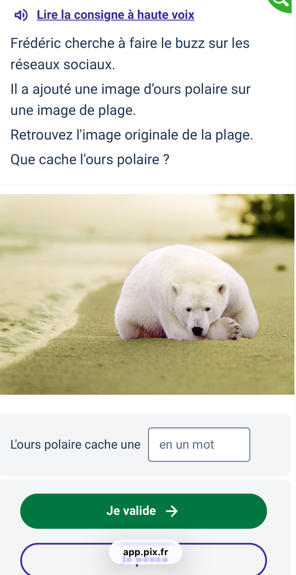 R solu Lire La Consigne Haute Voix Fr d ric Cherche Faire Le Buzz 