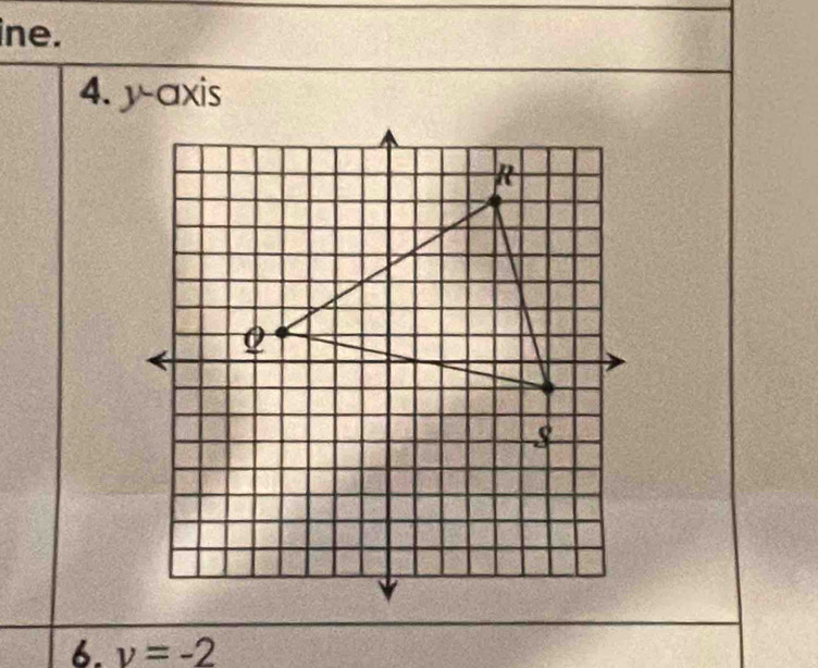 ine. 
4. y-axis 
6. v=-2