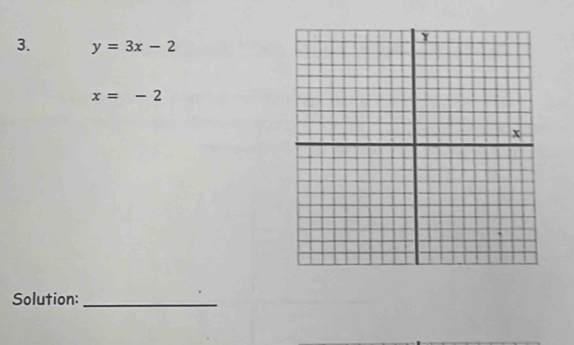 y=3x-2
x=-2
Solution:_