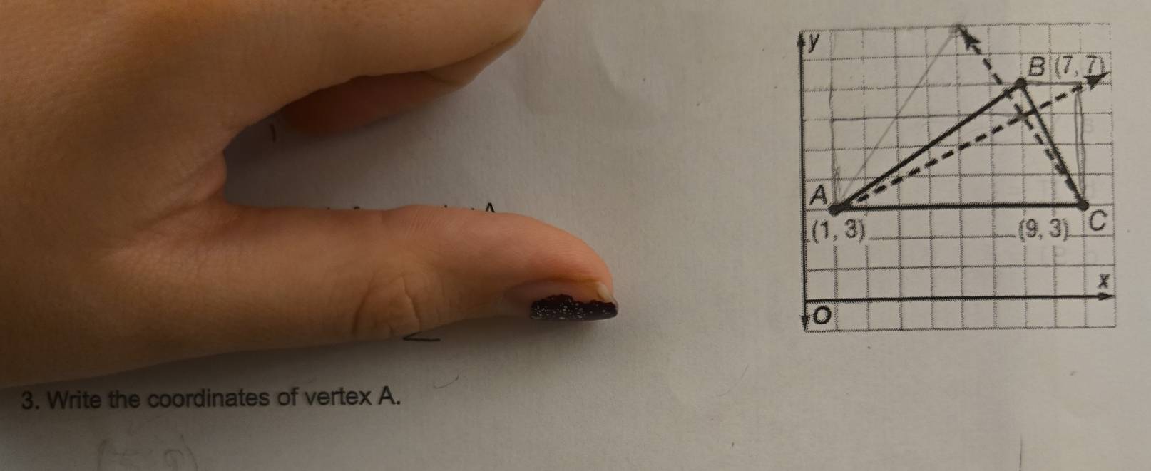 Write the coordinates of vertex A.