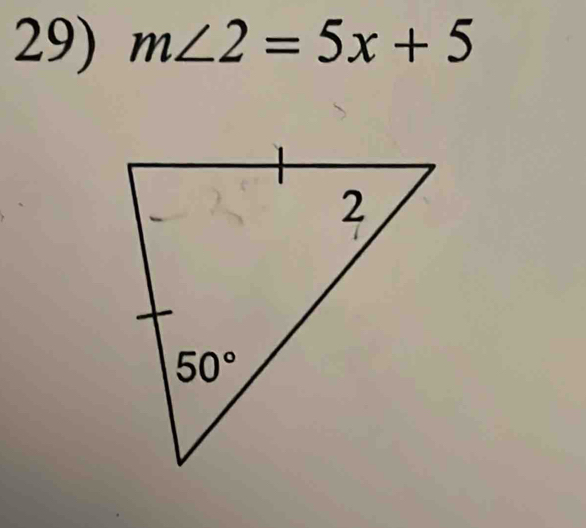 m∠ 2=5x+5