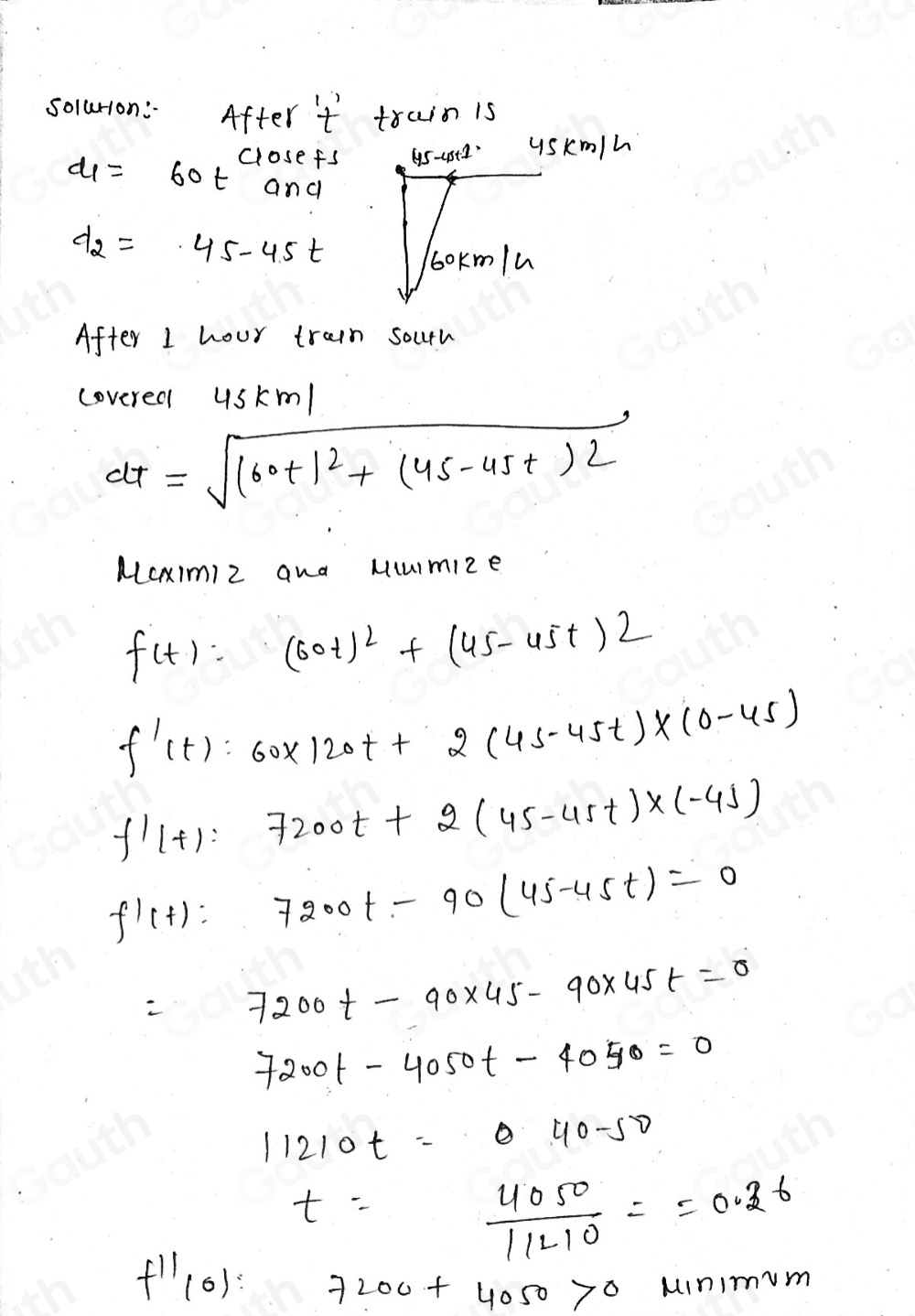 Solved: A train leaves the station at 10:00 a.m. and travels due south ...