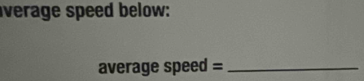 verage speed below: 
average speed =_