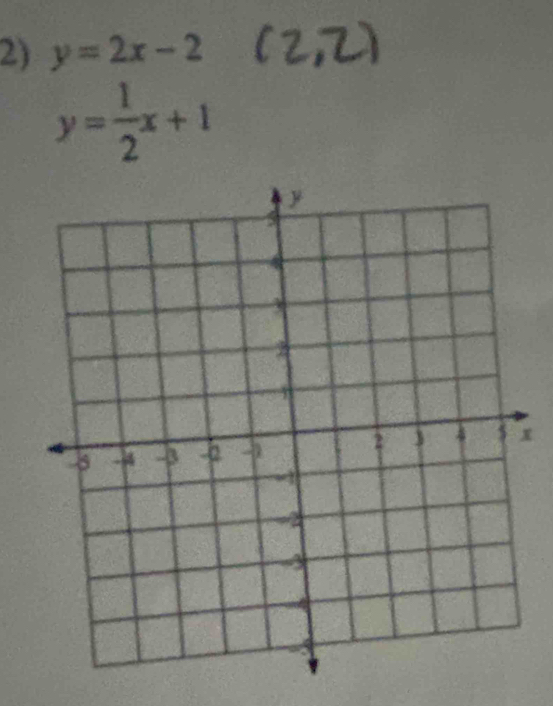 y=2x-2
y= 1/2 x+1
x