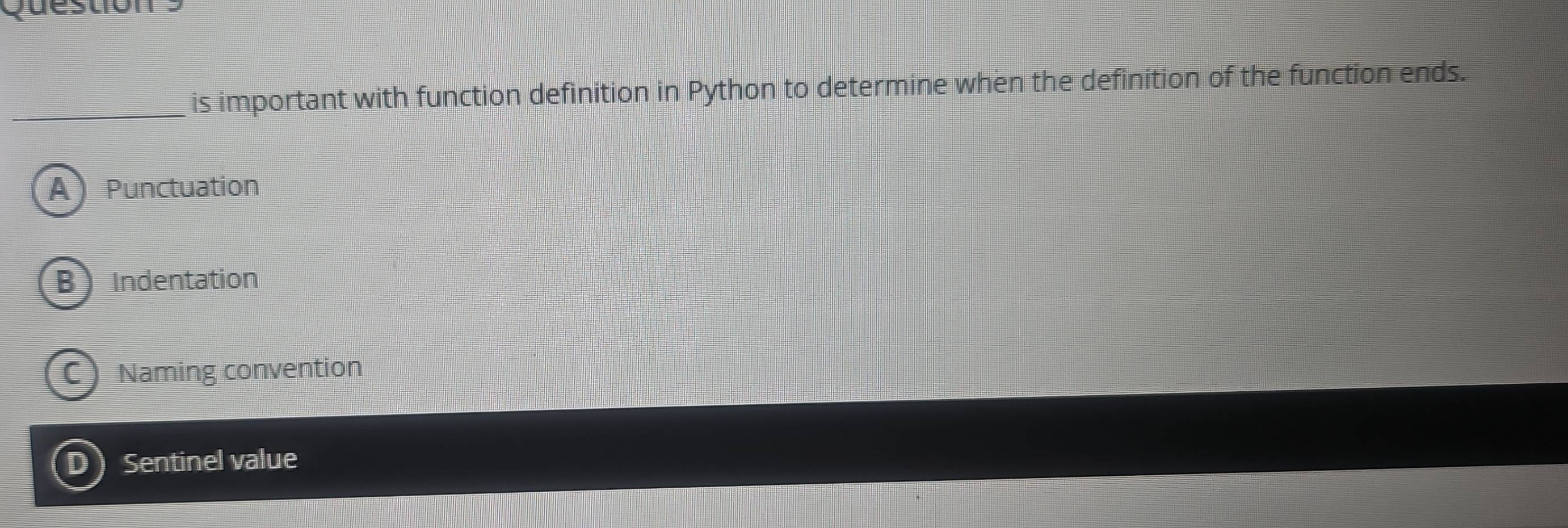 Solved: guesuón _is important with function definition in Python to ... image.