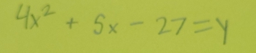 4x^2+5x-27=y