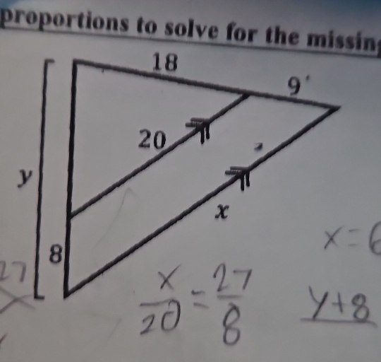 proportions to solve for the missing