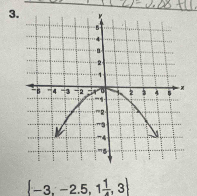 3
 -3,-2.5,1 1/4 ,3