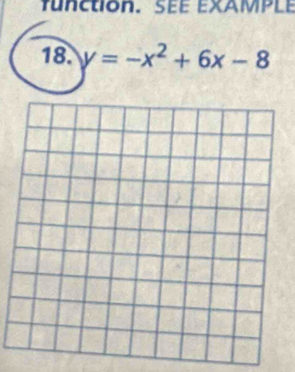 function. SEE EXAMPLE 
18. y=-x^2+6x-8