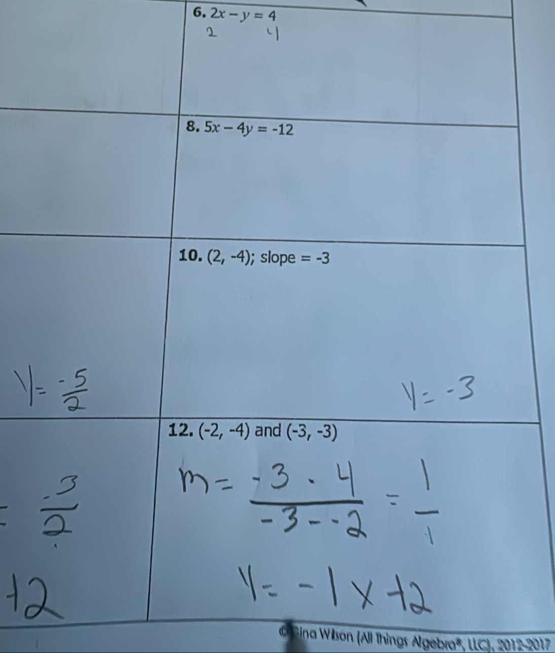 2x-y=4
G Gina Wilson (All Things Algebra®, LLC), 2012-2017