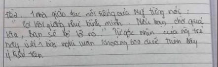 à, lmā giáo duc nói fiáng aia My tièng nài; 
" a velgiong wui bink mirh. Nel ban chi qua 
lau, Ban sé b3 sqrt(5) wó " Tǔ góc wàn ca ng trè 
hay jài i bài reh uan lonocing boo duce tain bàg 
y kài ren