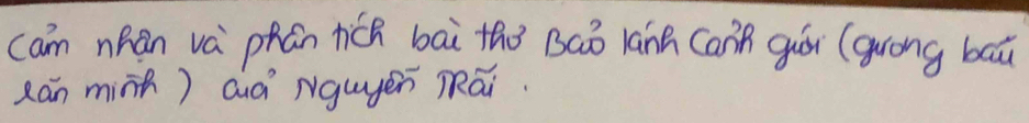 cam nhan vá phán hich bāi thǒ Báǒ lann Cann guái (guóng ba 
xán minh) Qà Ngugén mái.