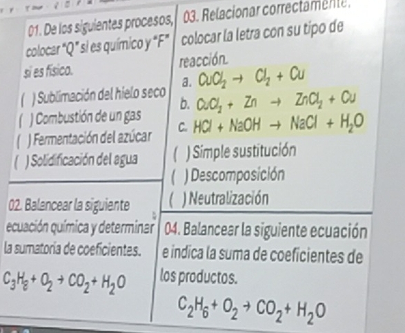 Relacionar correctamente.
0
e
la